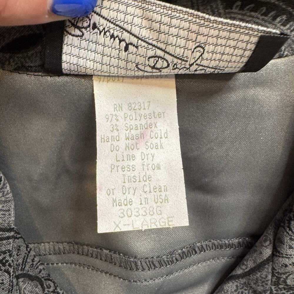Bonnie Boynton Women's Suit Skirt Size L/XL Grey Black Paisley Print Vintage - Picture 9 of 14